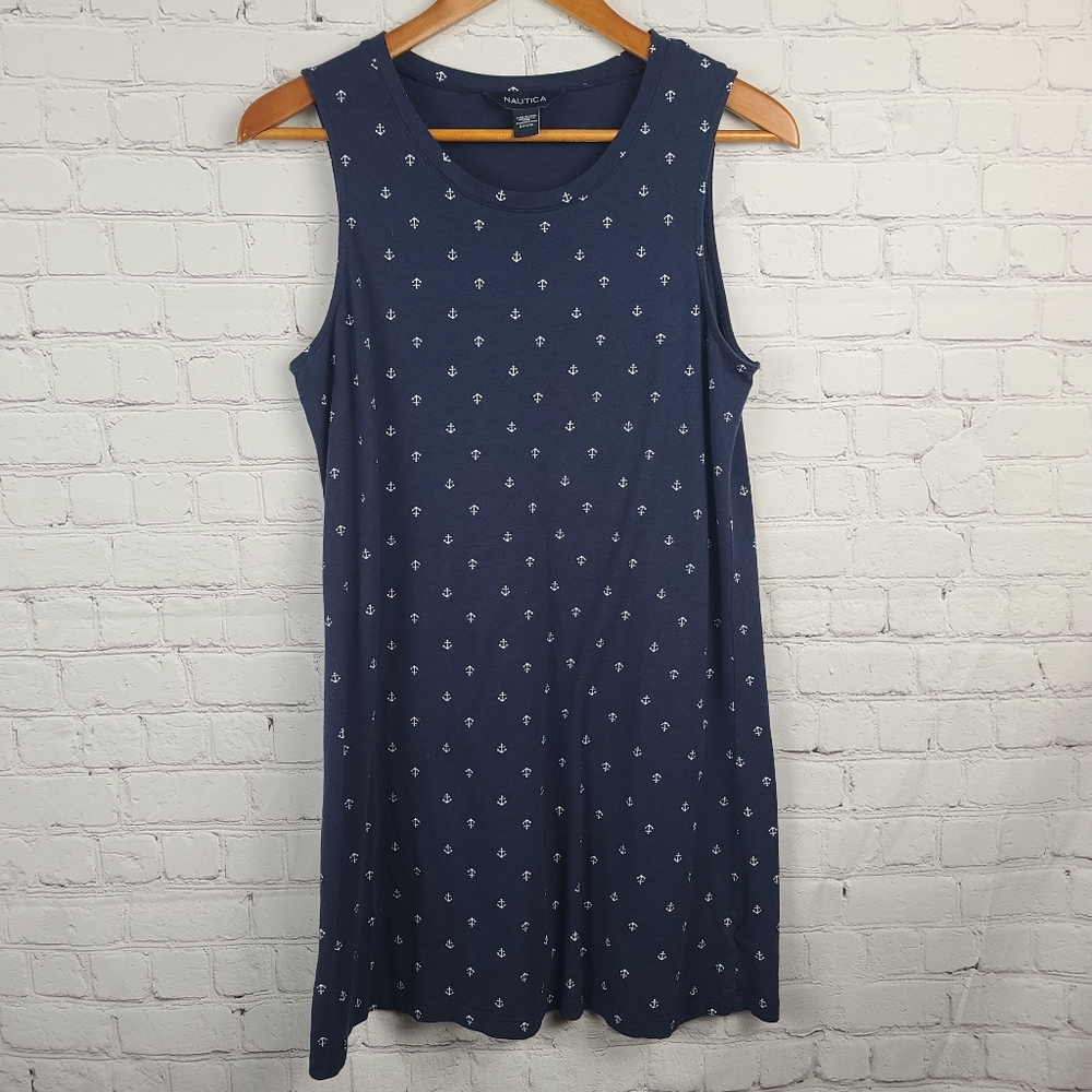 Nautica A line sleeveless Navy dress S